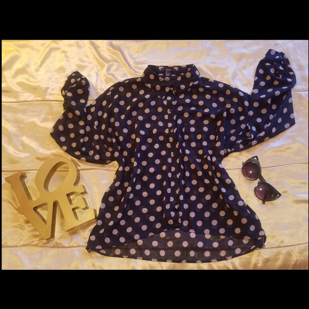Forever 21 Transparent Polka Dots Blouse